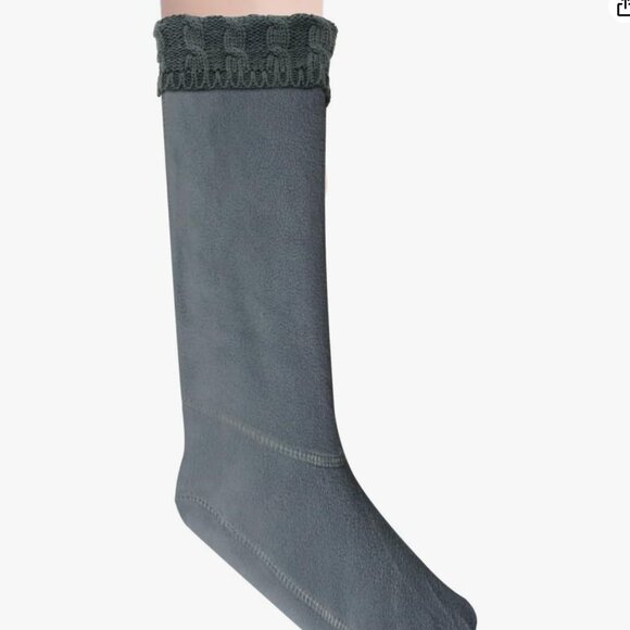 Gray Cable Knit Microfiber Boot Liners, Size Medium - Picture 1 of 2
